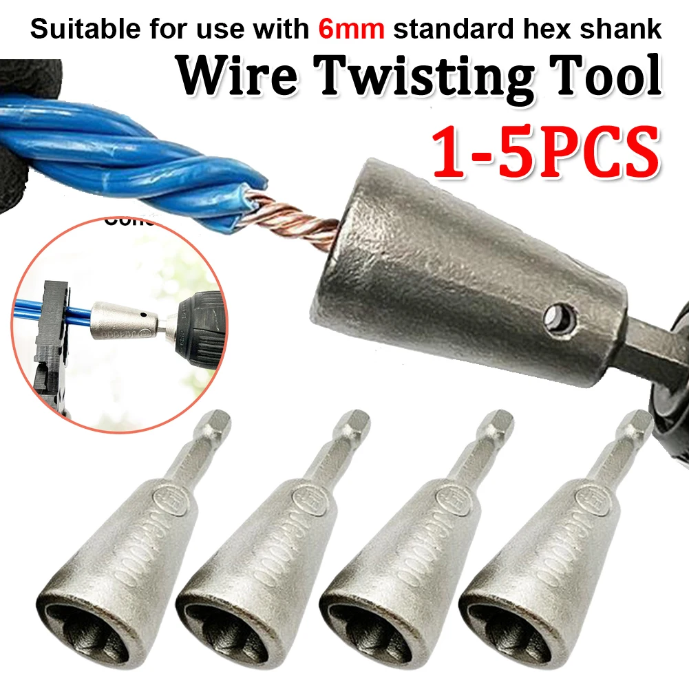 Wire Twisting Tool Electrician Twister 1.5-6 Square 2-6 Wire Twist Wire Tool for Power Drill Drivers Stripping Twist Wire Cable