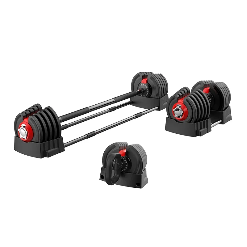 Mancuernas de pesas libres, juego de 3 convertibles a barra y Kettlebell, un par de pesas ligeras para gimnasio en casa, mujeres y hombres, 10 kg