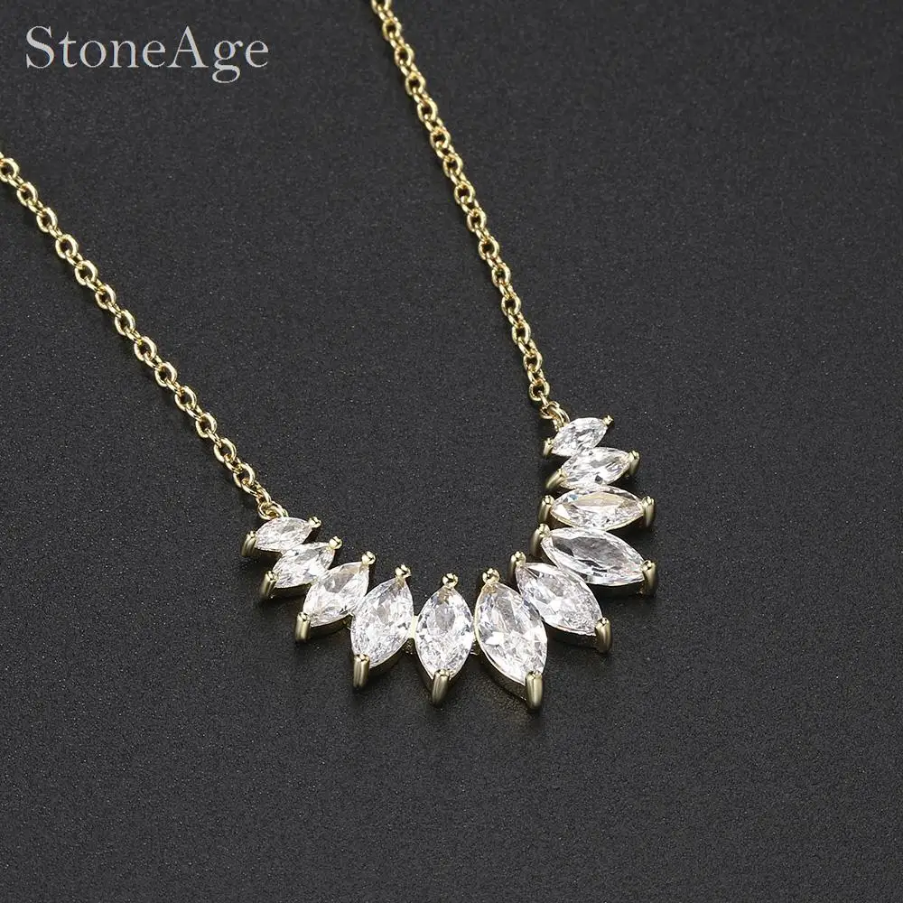 Auffällige Kristall-Tennis-Halsketten im Horse-Eye-Stil für Damen, außergewöhnlicher Luxus für Party und Hochzeit, Halskette, neuer Schmuck N407 – Detail 5