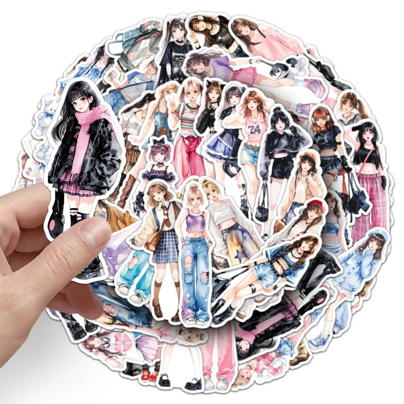 50Pcs Personalized Outfit Creative Fashion Fun Cool Personalized Stickers Phone Case Bicycle Guitar Decoration Stickers