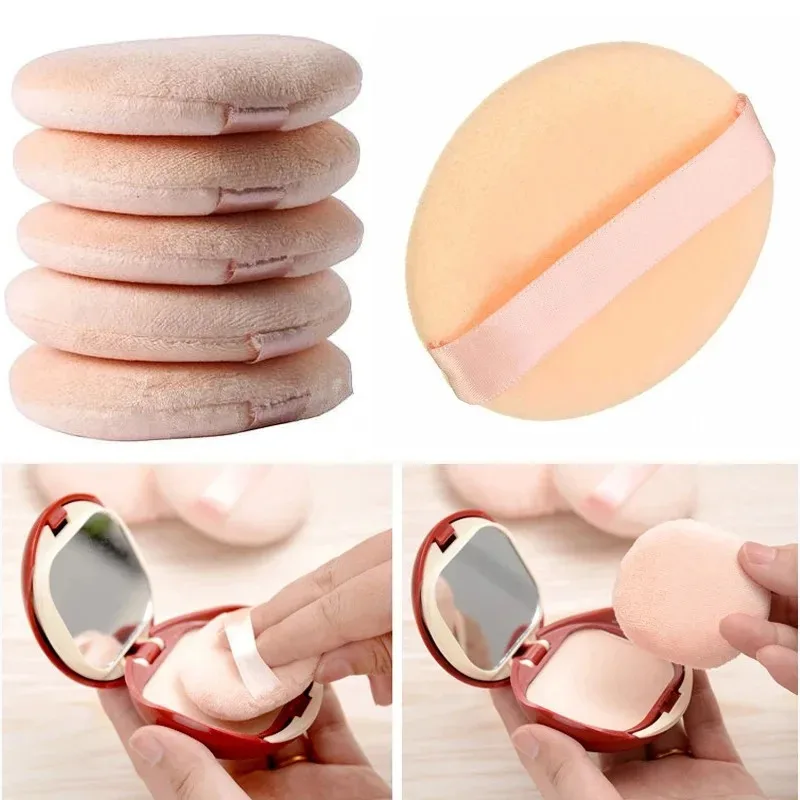 5/10/20/50pcs Ultra-Soft Breathable Powder Puff With RibbonPowder Cosmetic Puff Double-Sided Face Makeup Sponge Makeup Tools