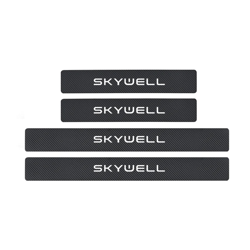 Car Threshold Protection Strip Carbon Fiber Car Sticker For Skyworth HTi/K10P/EV6 Skywell ET5 Skywell HT-i 2022 2023 2024 2025+