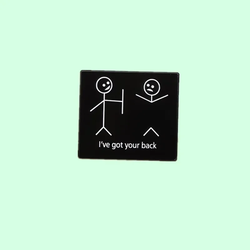 Black Square Enamel Pin Funny Humor Some People Just Need A Pat on The Back Brooch Lapel Badge Jewelry Decoration Gift Wholesale