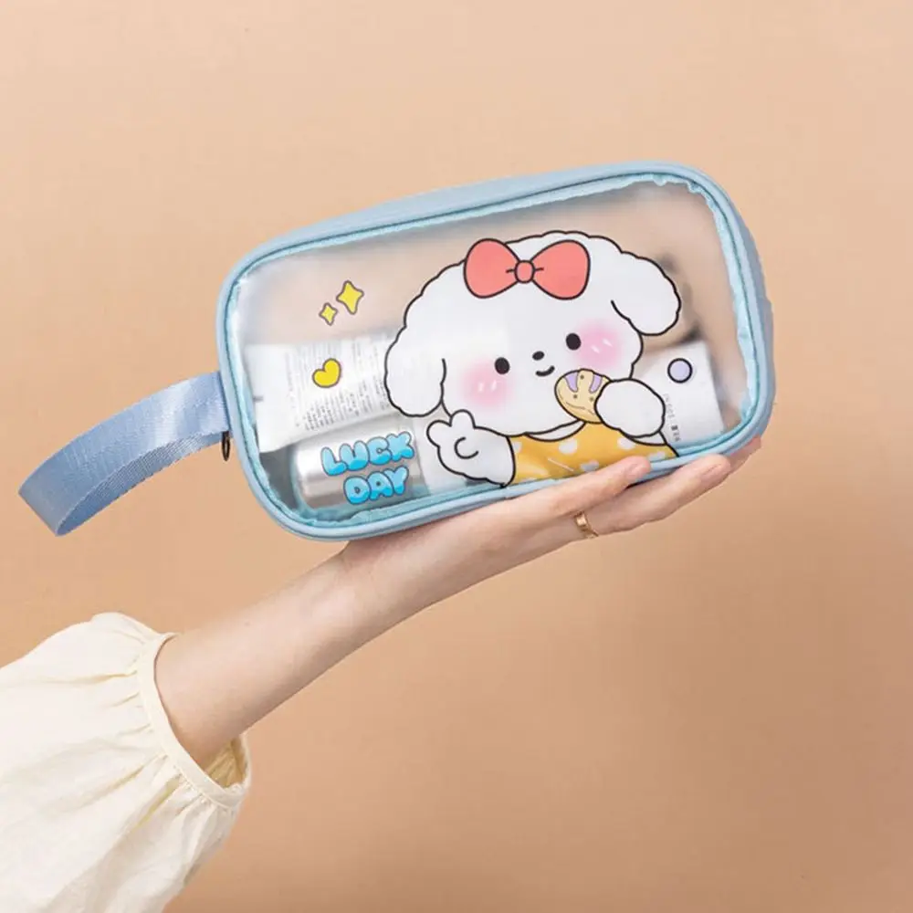 Durable Ins Cartoon PVC Cosmetic Bag Cute Portable Storage Bags High Appearance Level Waterproof Transparent Wash Bag Girl