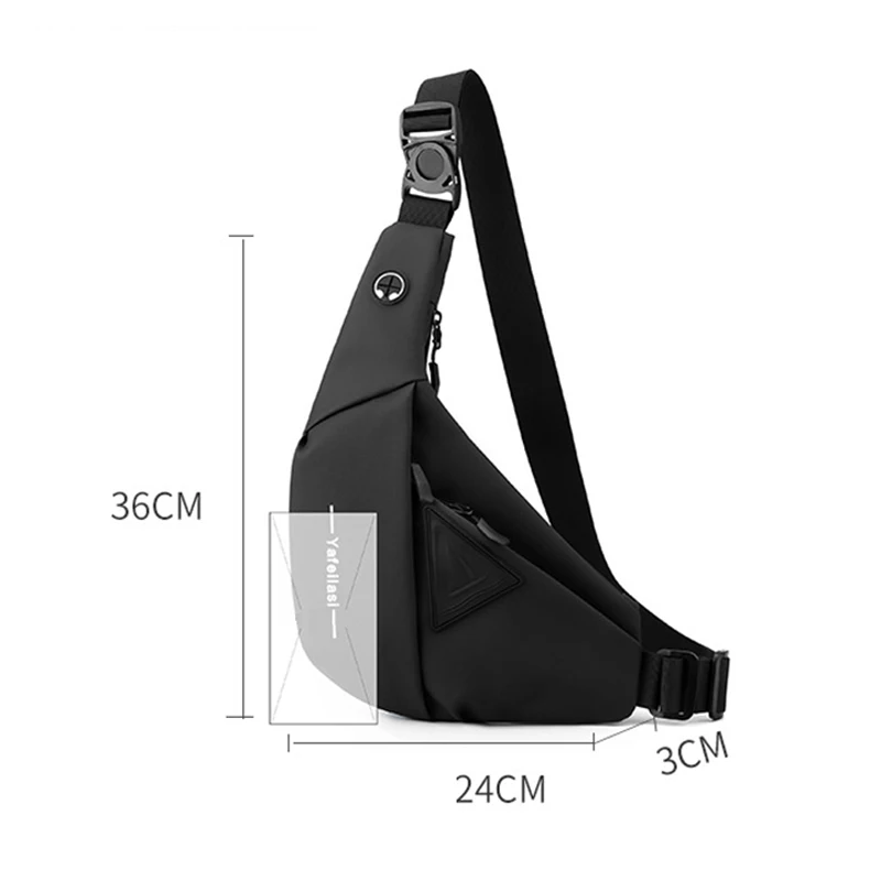 Men's Chest Bag Waterproof USB Oxford Crossbody Bag Sling Multifunction Short Travel Messenger Shoulder Male Cycling Bags