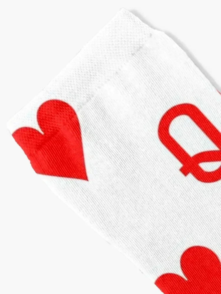 Queen of Hearts Playing Card - Magician & Poker Player Socks Argentina Stockings custom sports Crossfit Men Socks Women's