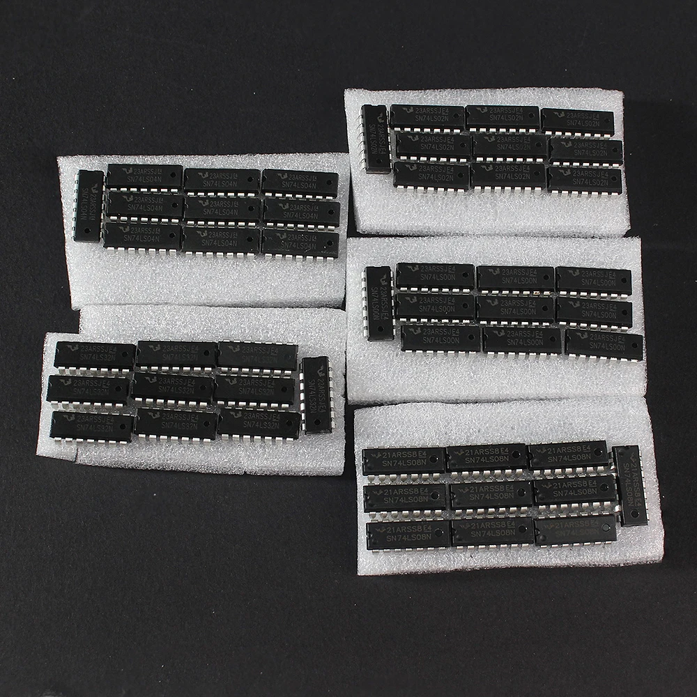 50pcs/lot 74LS00 74LS02 74LS04 74LS08 74LS32 DIP-14 5 Values*10pcs Integrated Circuit Logic IC Assortment Kit