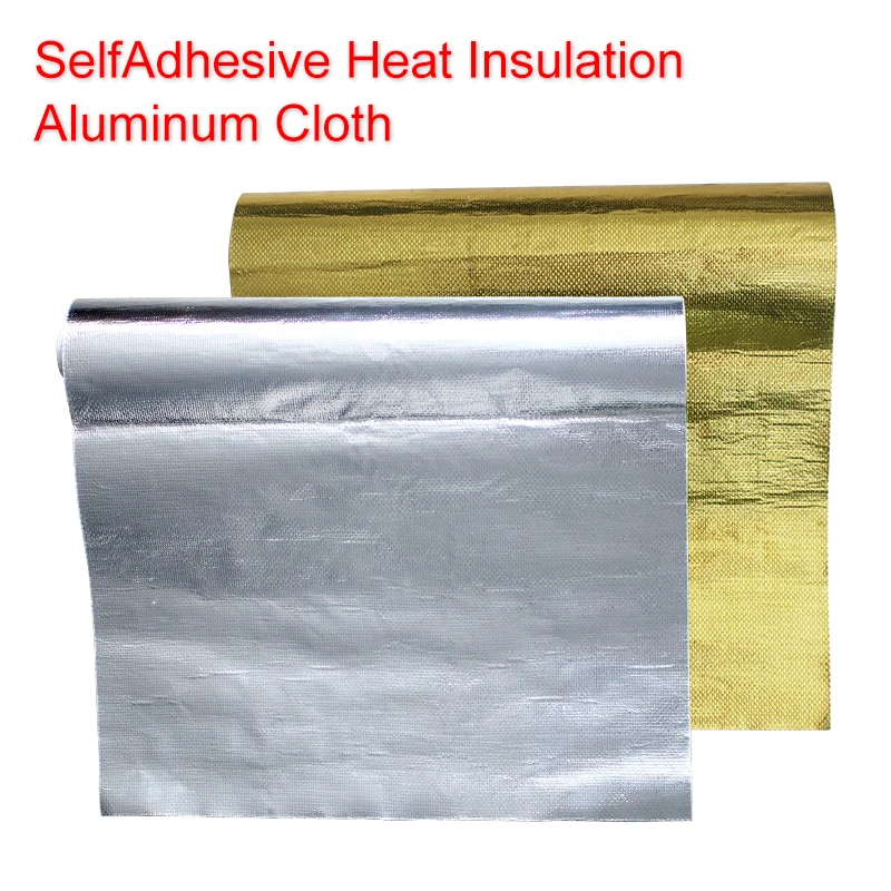 Car Heat Protection Film Fireproof Heat Insulation Mat Self-adhesive Aluminum Foil Glass Fiber High Temperature Resistant Cloth