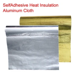 Car Heat Protection Film Fireproof Heat Insulation Mat Self-adhesive Aluminum Foil Glass Fiber High Temperature Resistant Cloth