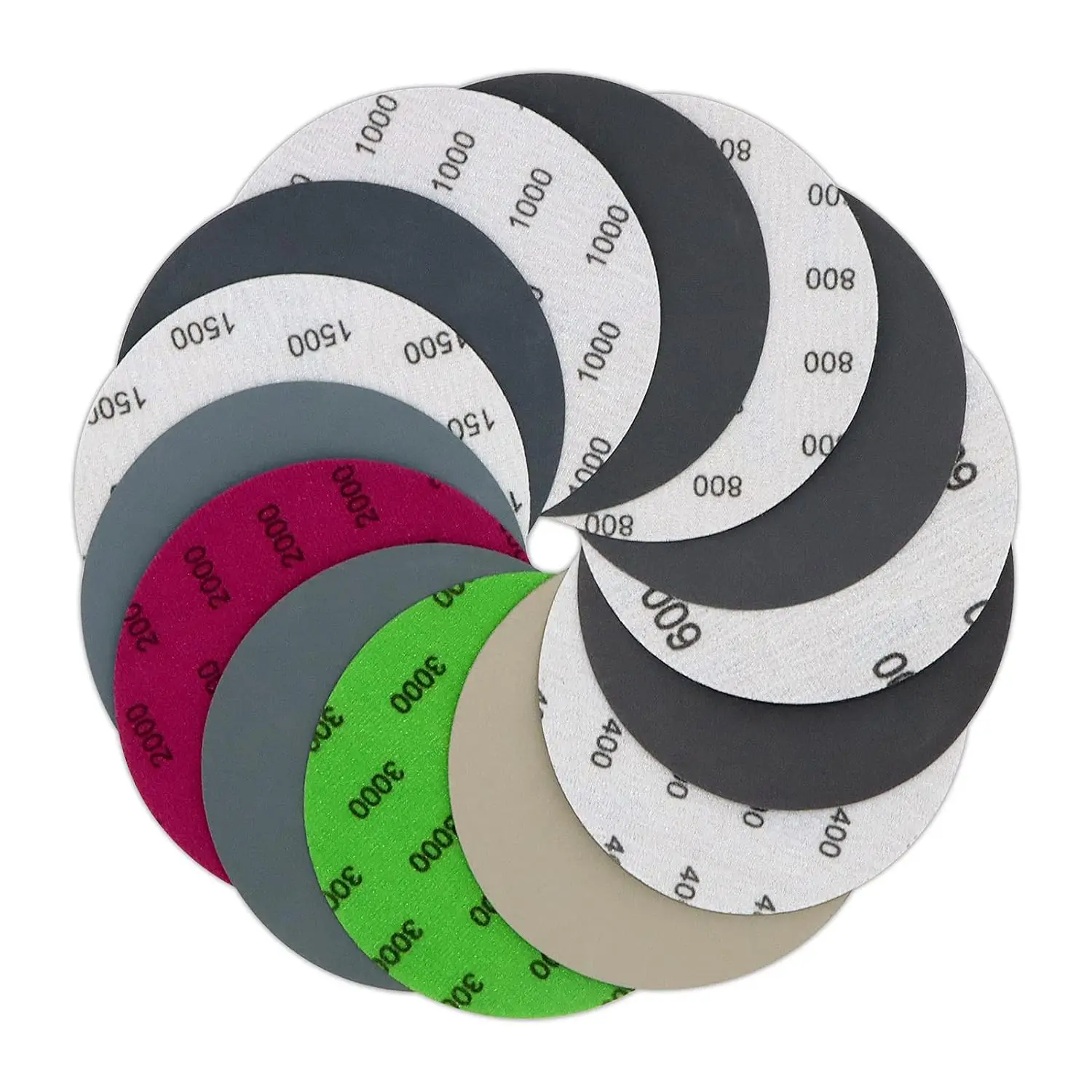 

70Pcs 5 Inch Sanding Discs, 400-3000 Grit Wet Dry, Hook & Loop for Orbital Sander Wood Metal Auto