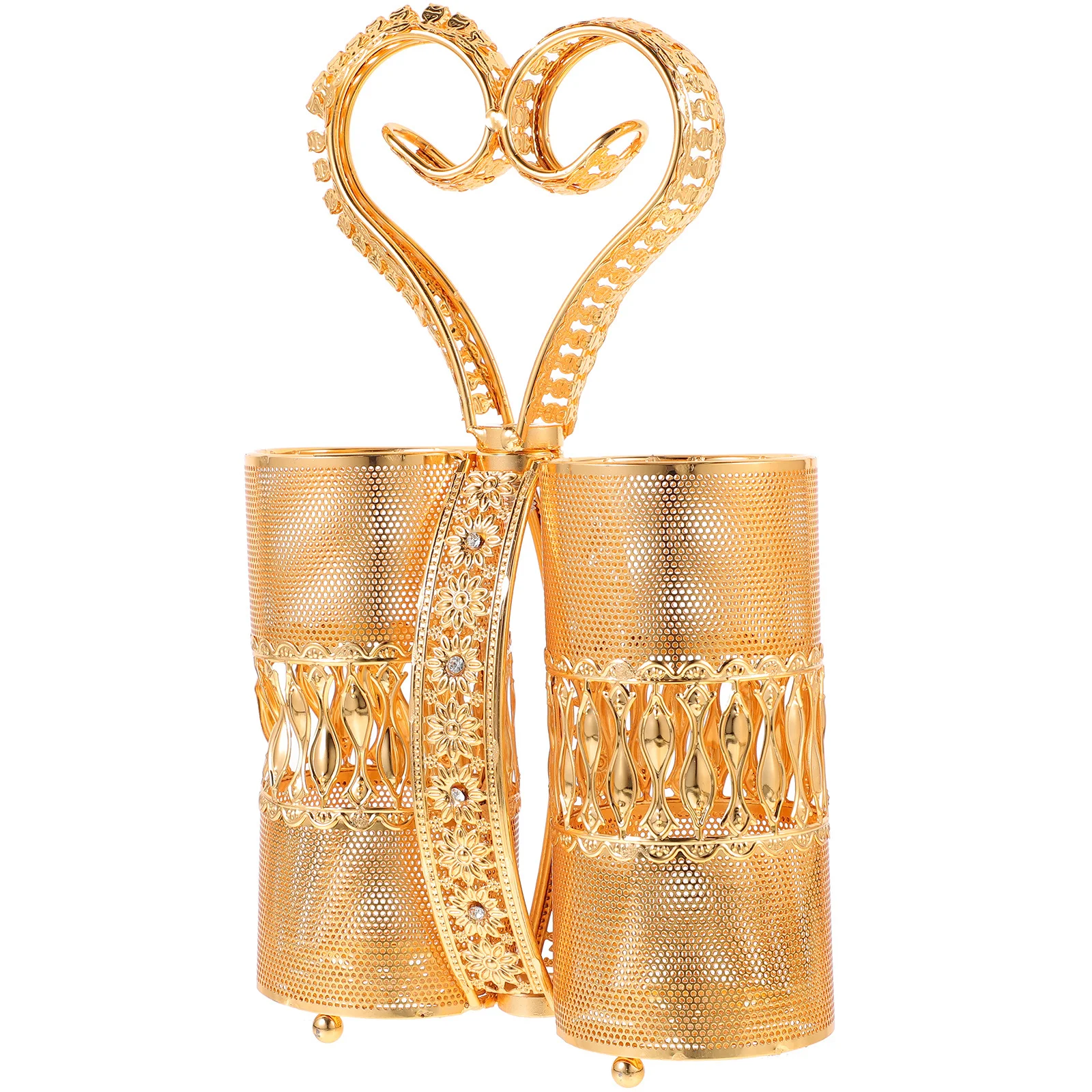 

Cutlery Storage Rack Utensil Spoon Forks Holder Golden Dish Basket Party Silverware Table Countertop Drain Bucket