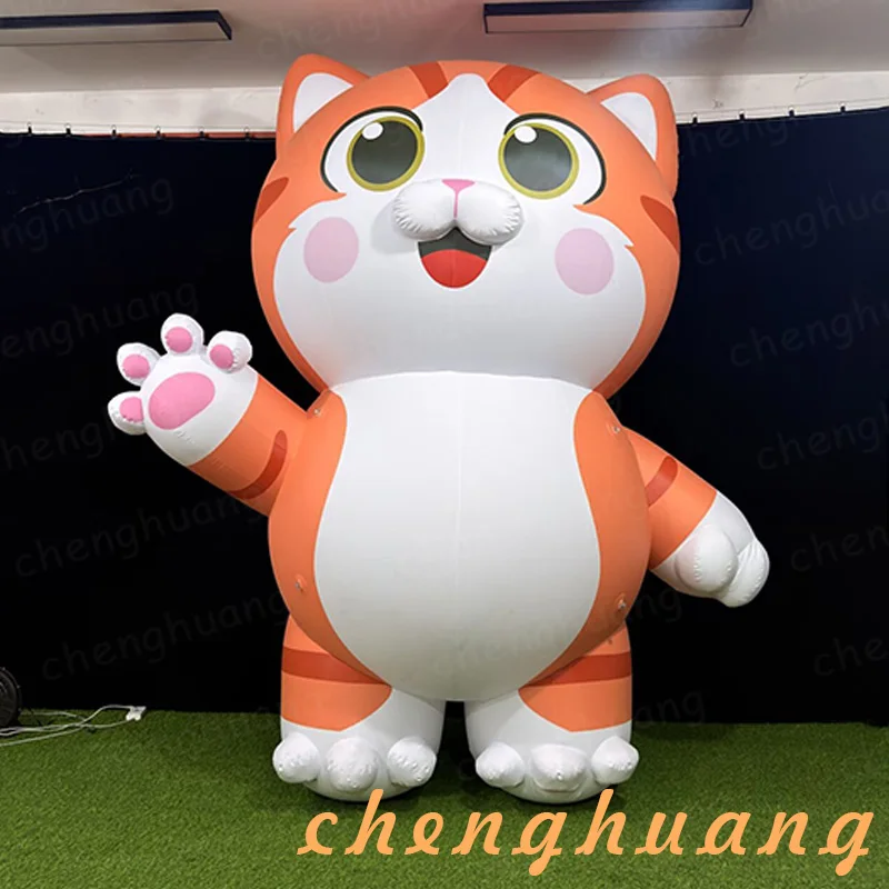 

Inflatable orange cat, animal air model, with blower, outdoor shopping mall square decoration prop