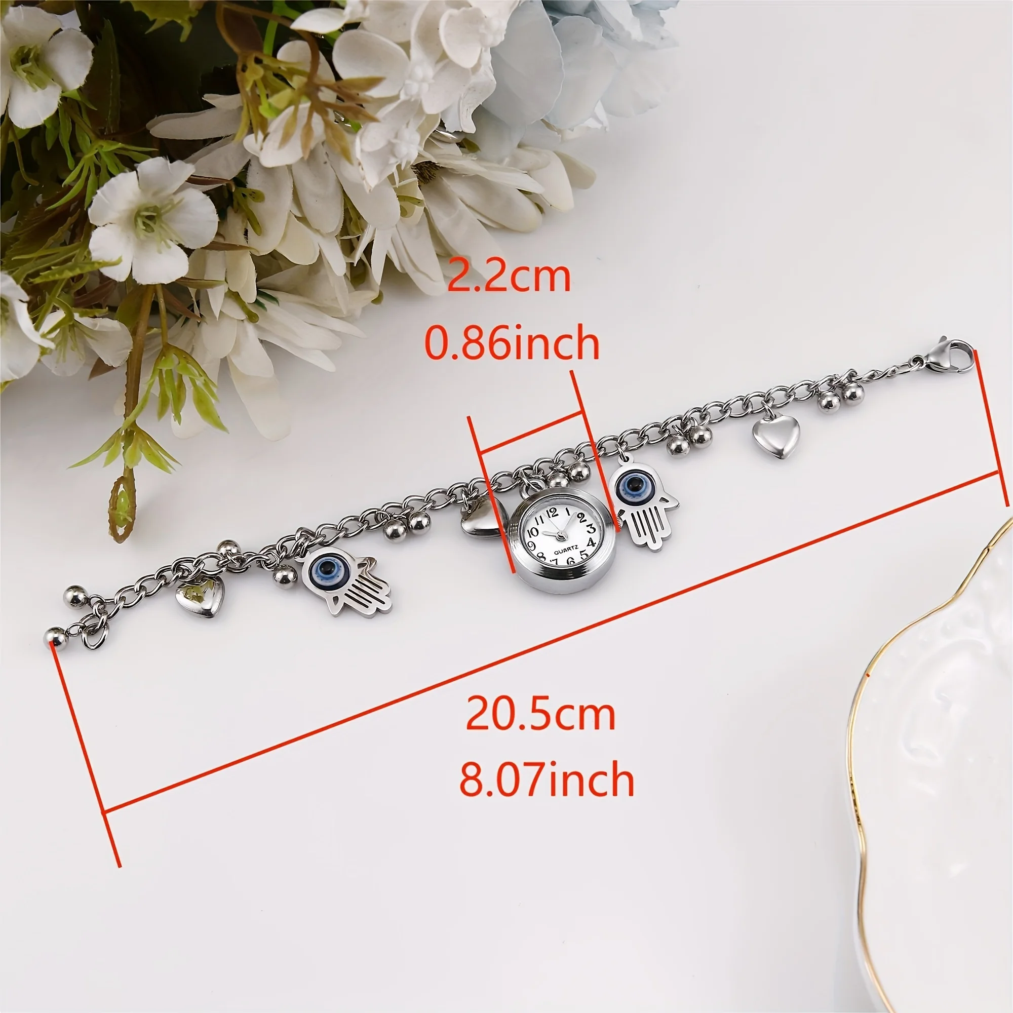 Fashionable, minimalist, versatile, personalized, niche temperament, flower chain bracelet watch, women\'s watch trend