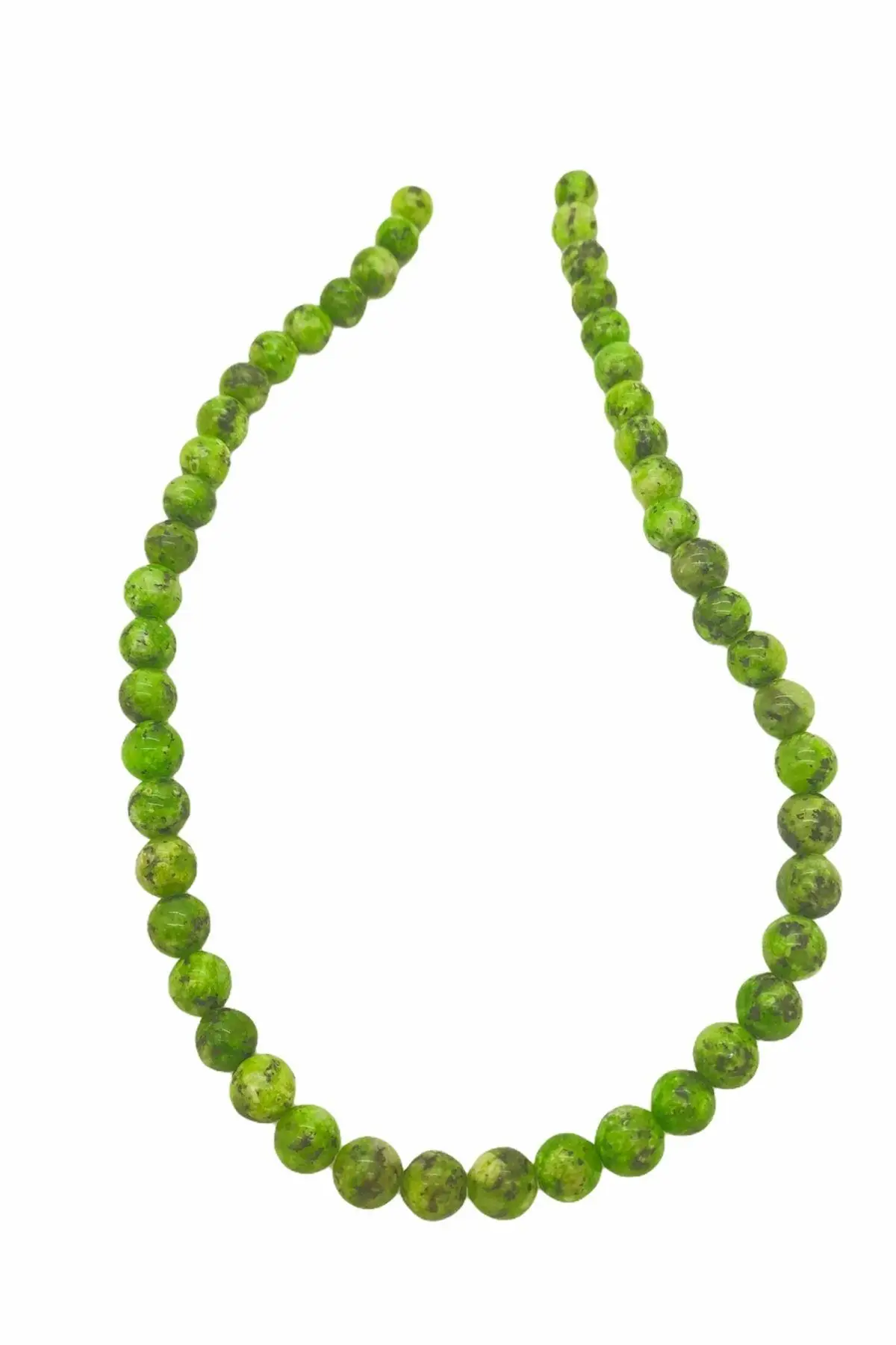 Krizopras Color Green 8 Mm Natural Stone Female Male Set Stones Jewelry Beads Necklace Baggy trousers