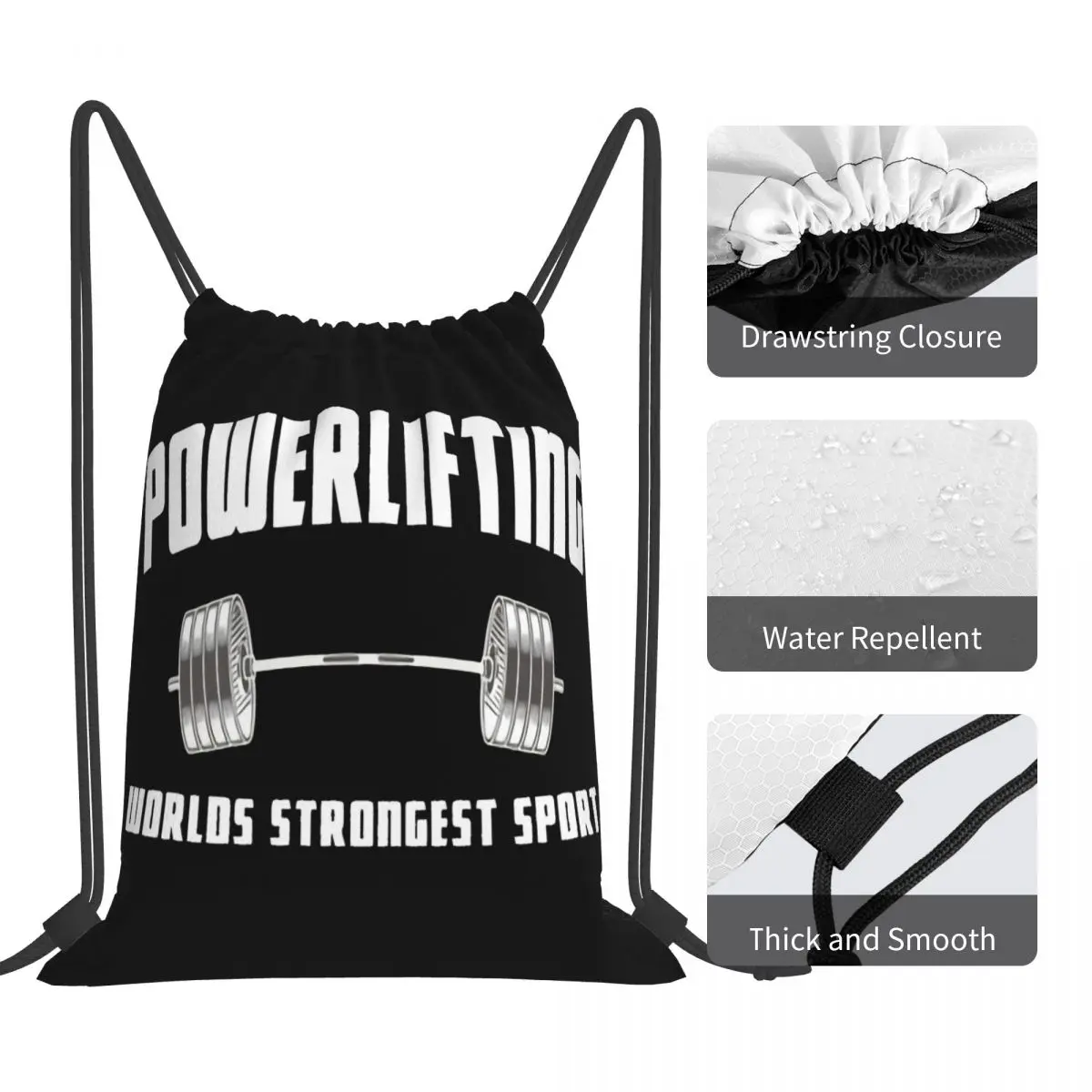 Weightlifting Gym Strongman Bench Press Deadlift Any Logo Drawstring Bag Backpack Handbag Travel Bag Game Men's Drawstring