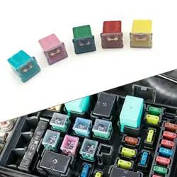 Universal Waterproof Mini Square Fuse 32V 20A 25A 30A 40A 50A 60A Automotive Car Fuse with Plastic Box Socket Car Accessories