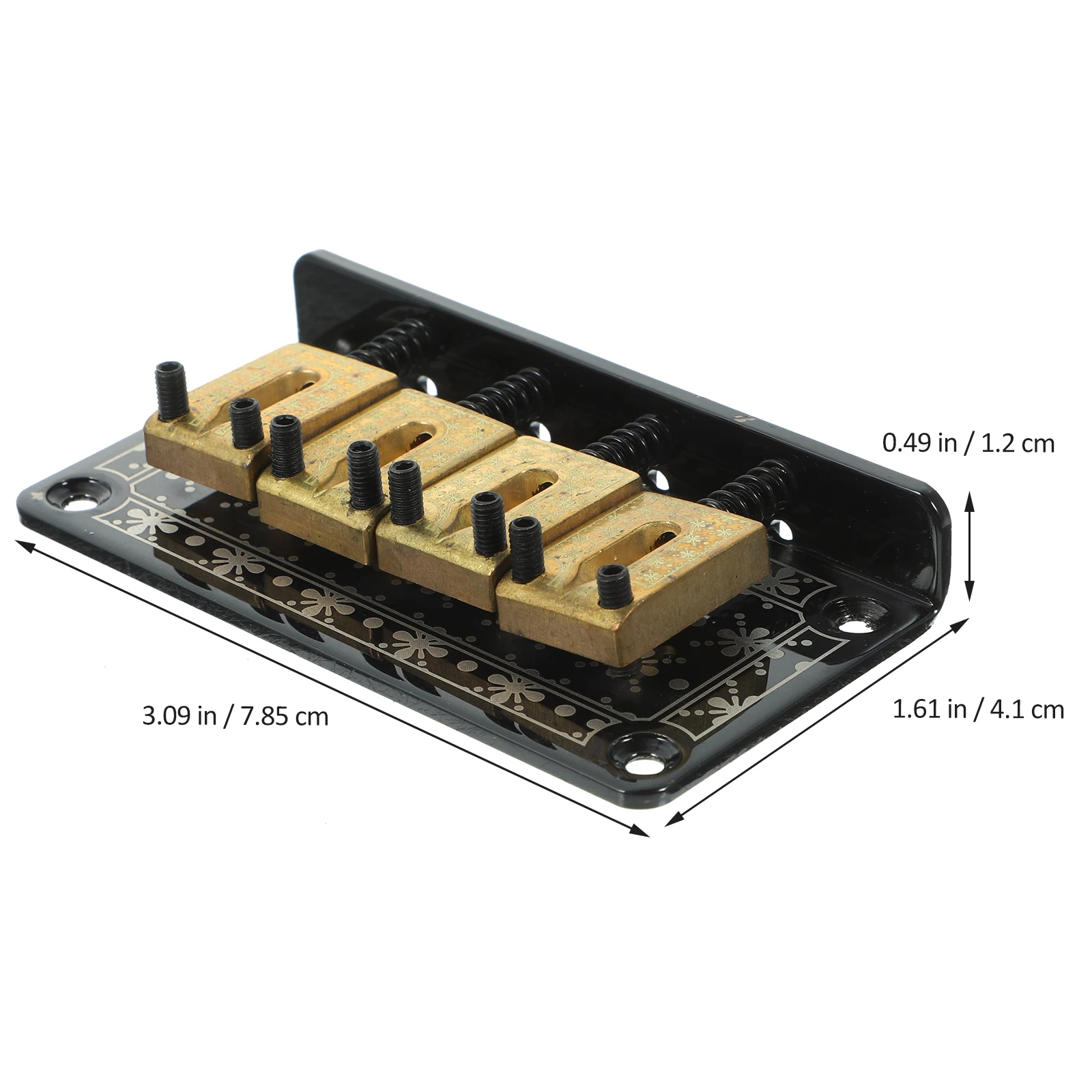 

Vintage Fixed Bridge Hardtail Bridge For 4 String Guitar Tailpiece Screws Wrench Top Loading Adjustable Saddles Strong