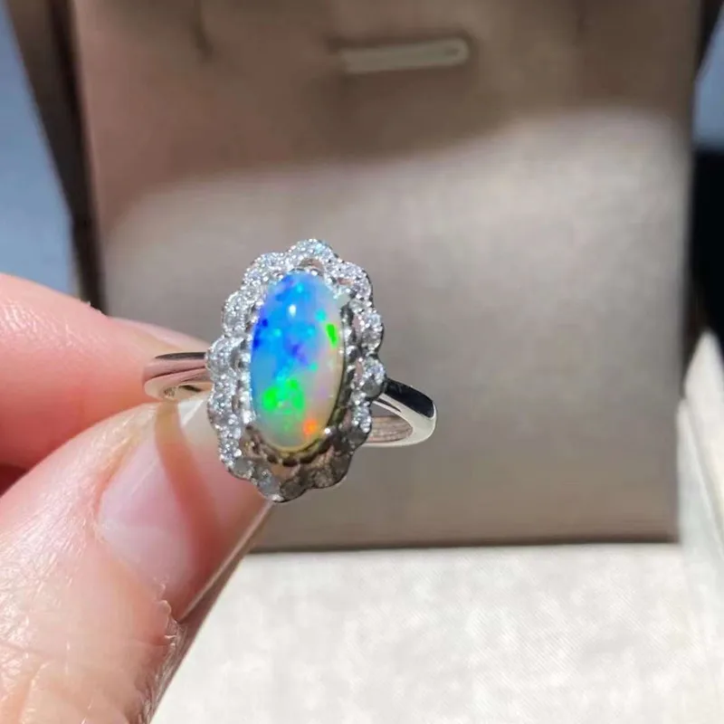 

YULEM 2022 New Arrival Simple Opal Design for 5*10mm with Silver 925 Wedding Rings for Couples