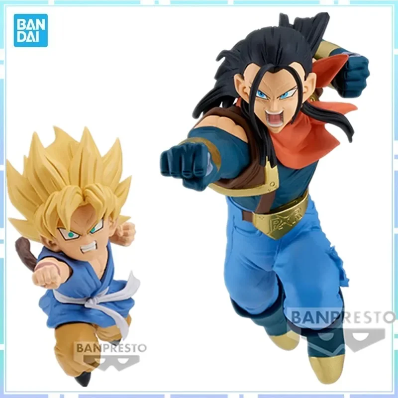 Bandai Original BANPRESTO Anime Dragon Ball GT MATCH MAKERS Son Goku Android 17 Action Figure Model Collection Toys Gift