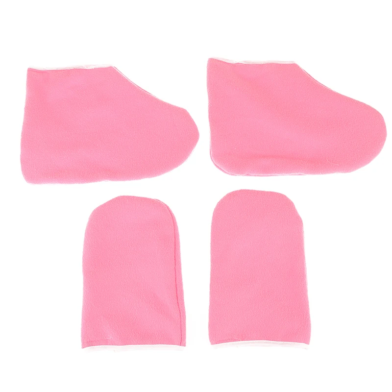 1 زوج شمع البارافين غطاء للقدمين من القطن المشمع قناع ترطيب سبا ترطيب الجوارب قفازات يغطي بطانات الحمام