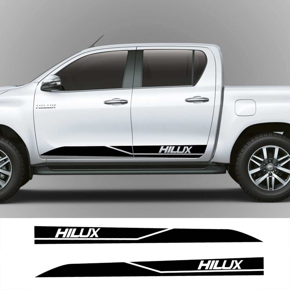 Car Stickers Pickup Door Side Stripes Stickers For Toyota Hilux Revo Vigo Truck Graphics Vinyl Film Decor Cover Auto Accessories