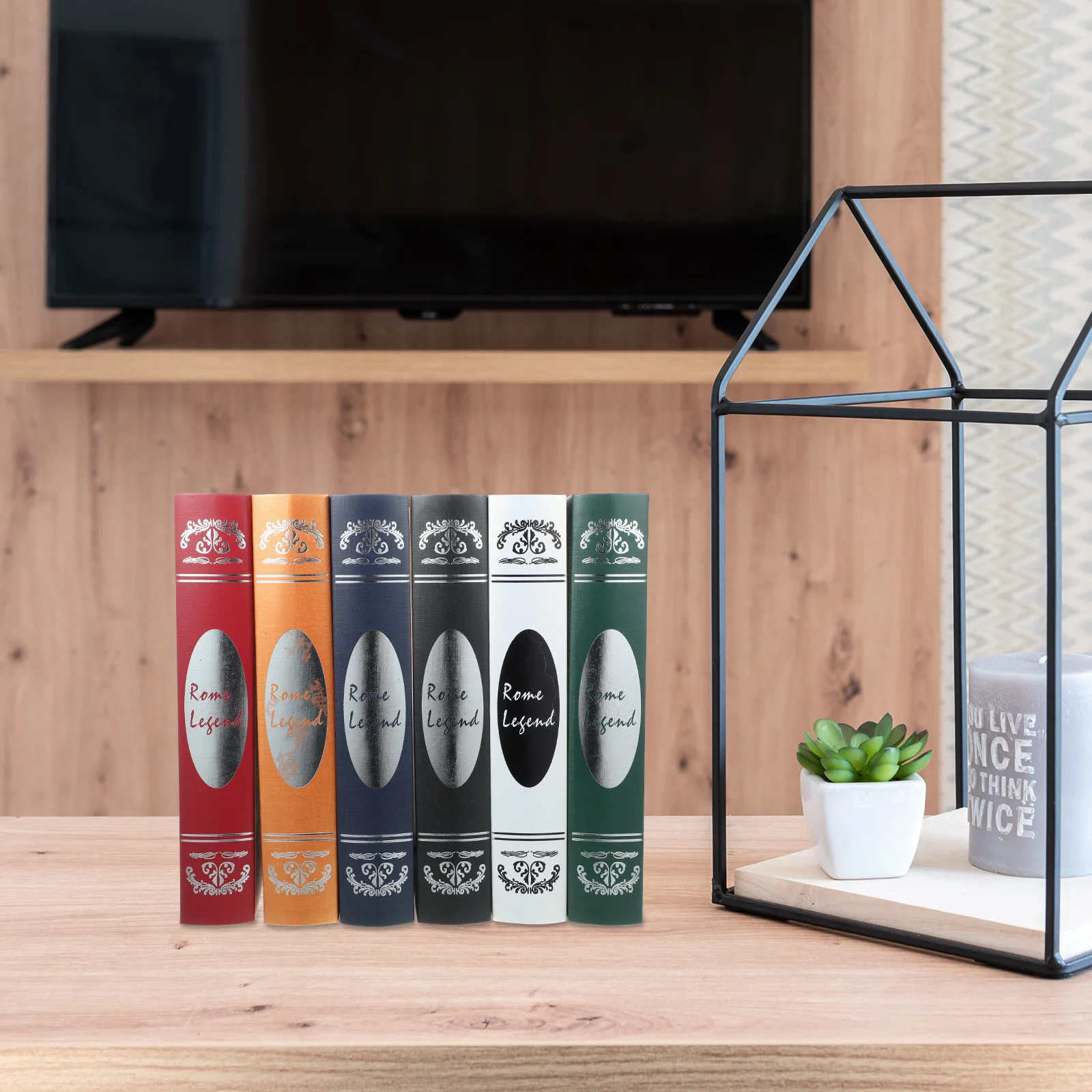 

6 Pcs Simulation Book Ornament Vintage Decorative Fake Books Home Office Desk Shelf Display Prop Retro Faux Book Model