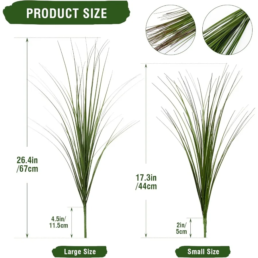 24 قطعة نباتات وهمية عشب القمح الاصطناعي نباتات بلاستيكية عشب صناعي للديكور الخارجي والمنزل الداخلي #4