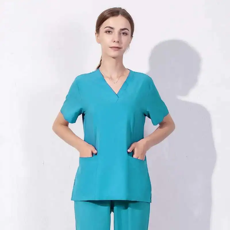 

Elastic Doctor Work Short Sleeved Nurse Uniform Beauty Hospital Top Female Operating Room Hand Wash Clothes
