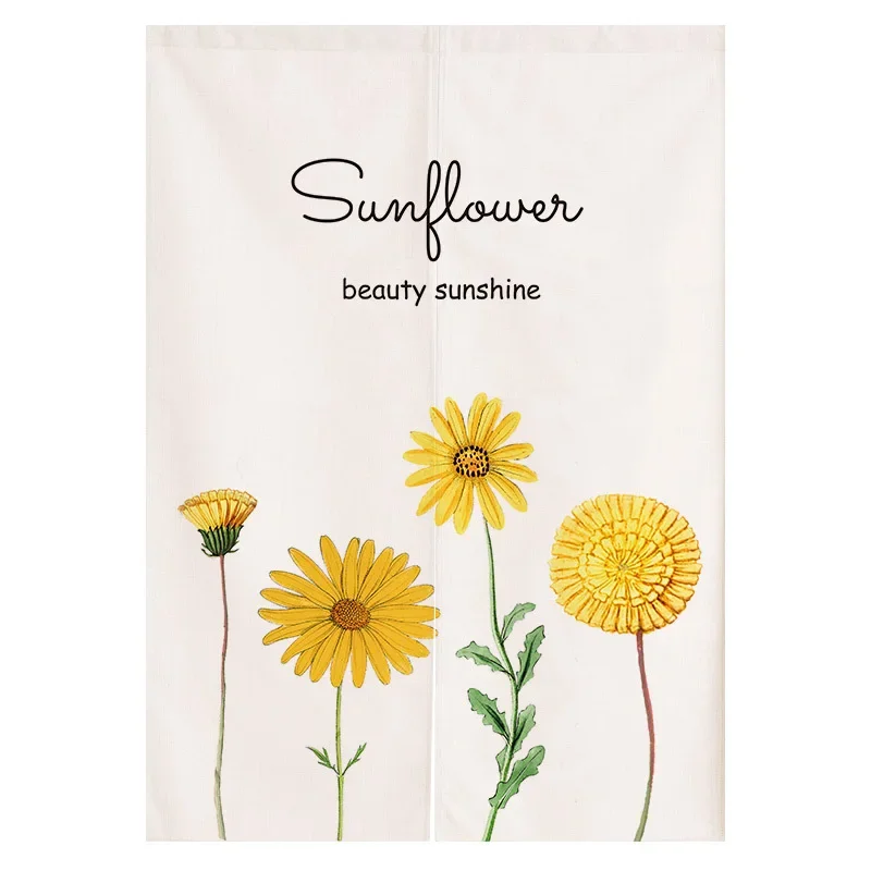 Ins الشمال عباد الشمس البوليستر ستارة الباب غرفة نوم المطبخ الدخان التقسيم الستار مكتب فندق غرفة استوديوهات ستارة الباب #2