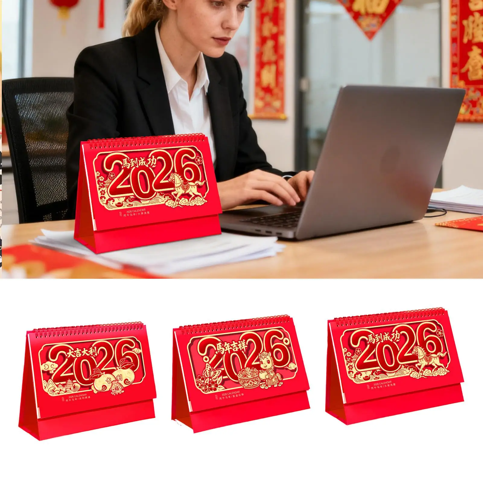 

Chinese Horse Year Calendar 2026 New Year Monthly Planner Vertical Flipping Calendar Horse Year Schedule Calendar Decoration