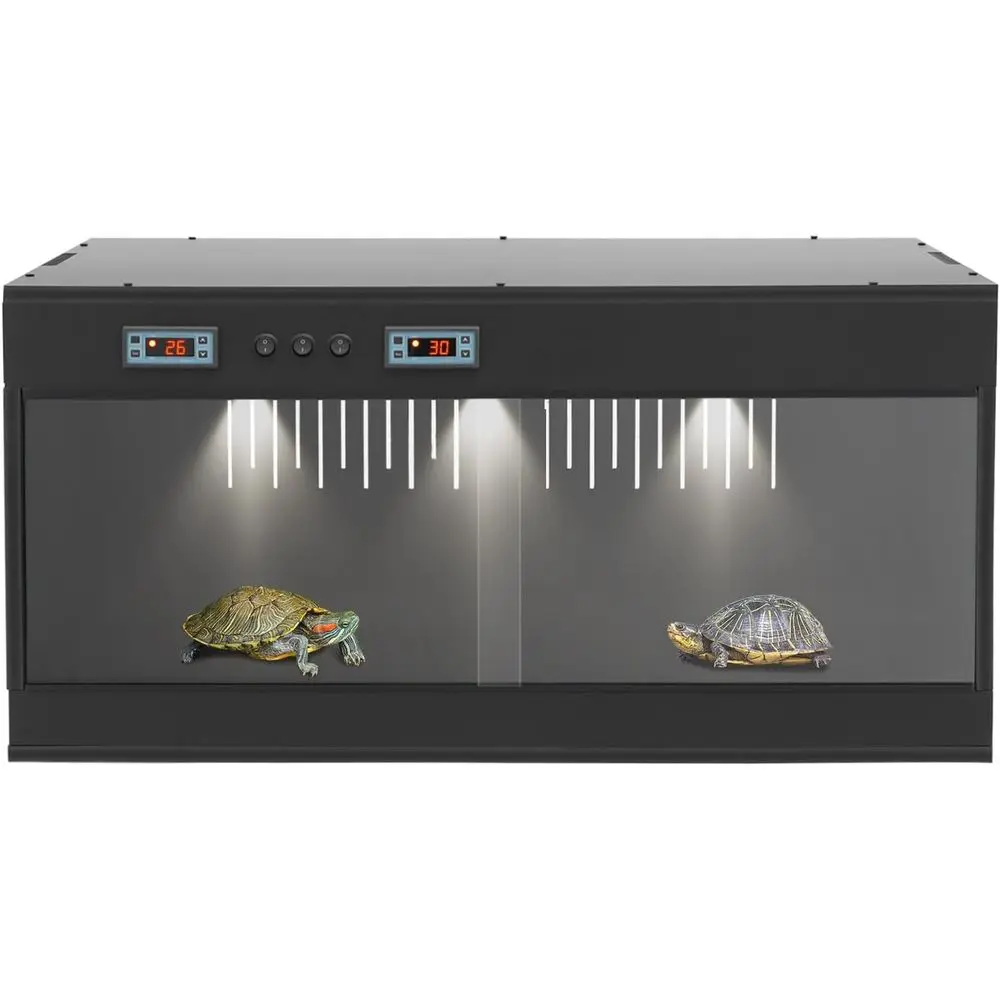 

Reptile Terrarium, 31x15x15in Reptile Breeding Box with Glass Sliding Door and Intelligent Thermostat, Lounge Habitat for Lizard