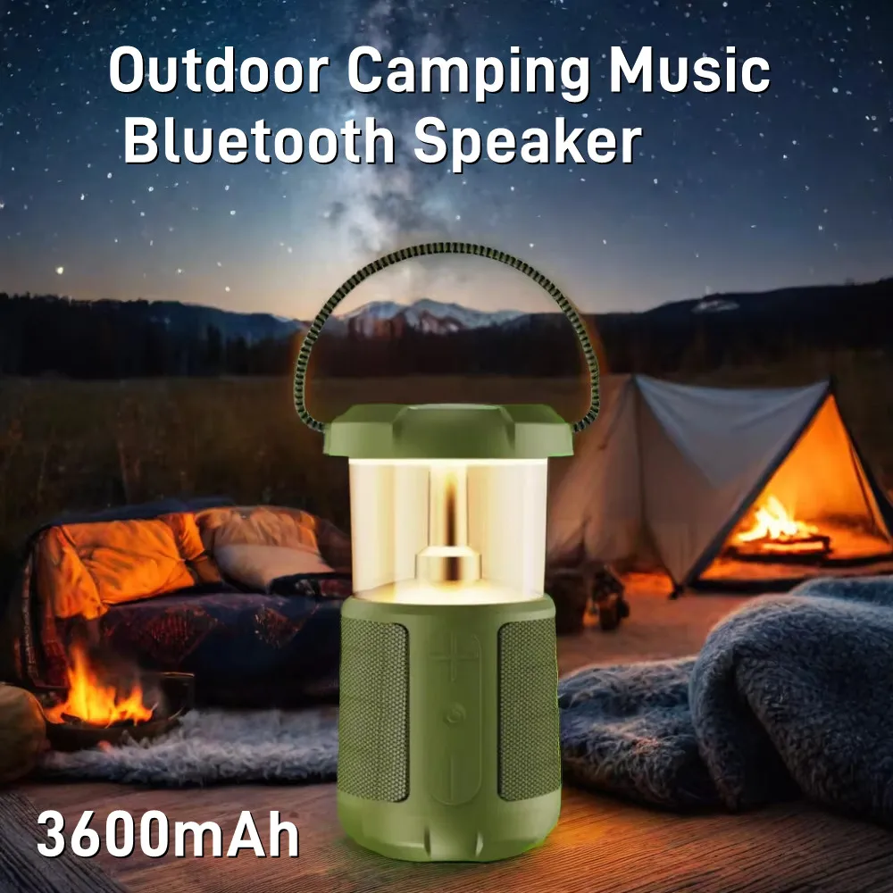 Best Outdoor Camping Music Bluetooth Speaker HIFI Stereo Waterproof Portable LED Light Bluetooth Travel 3600 MAh Boom Box