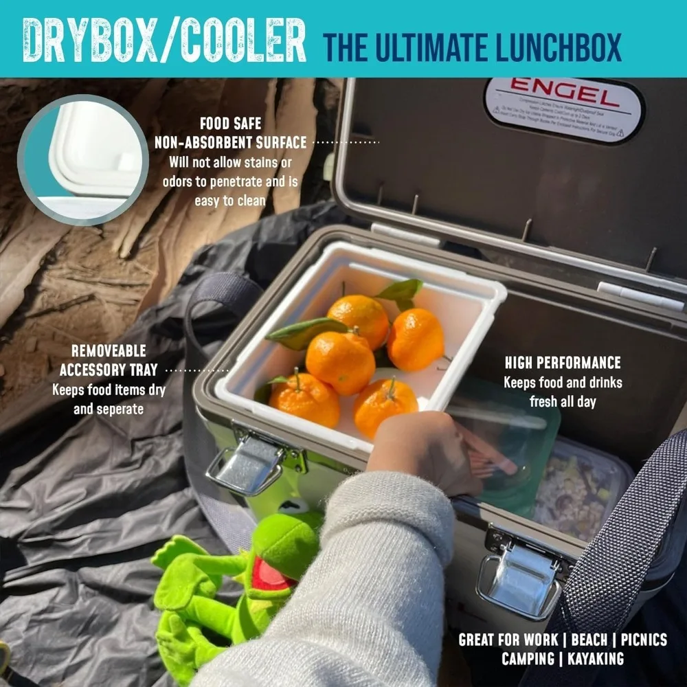 13qt Leak-Proof, Air Tight, Drybox Cooler and Small Hard Shell Lunchbox for Men and Women