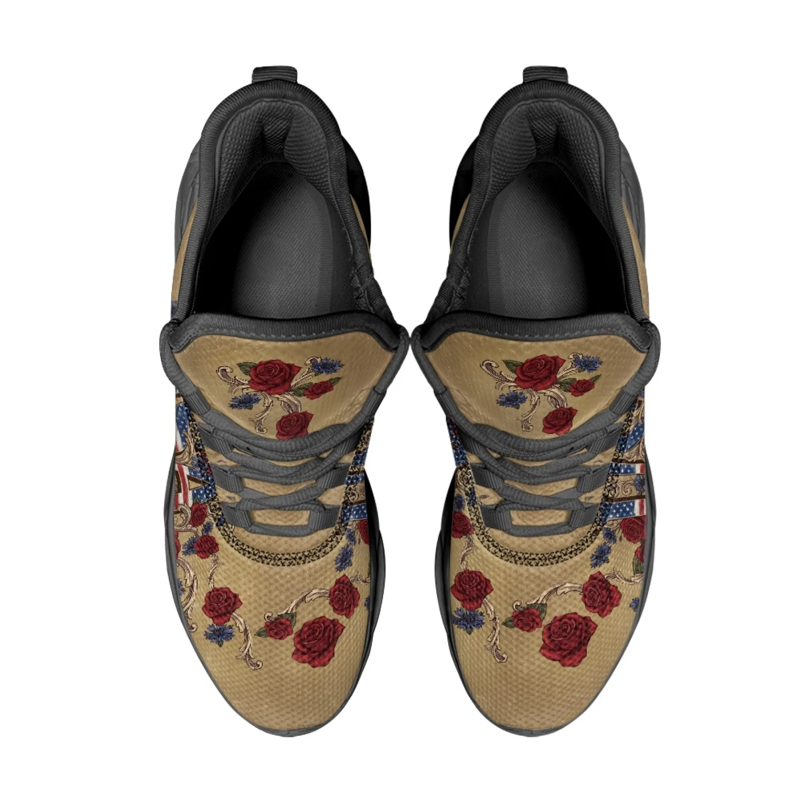 PENSTROLL USA Rose Vintage Mens Running Shoes Men's Fashion Sneakers for Couple Breathable Men's Running Shoes