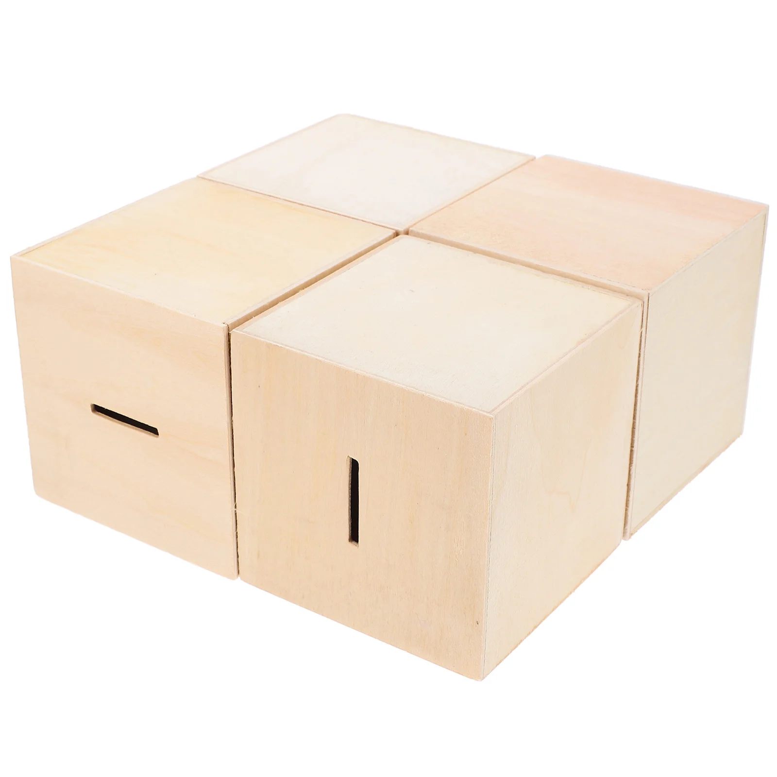 

4Pcs Wooden Saving Banks for Fun Adorable Coin Boxes Small Space Saving Storage Perfect for Room Decoration and