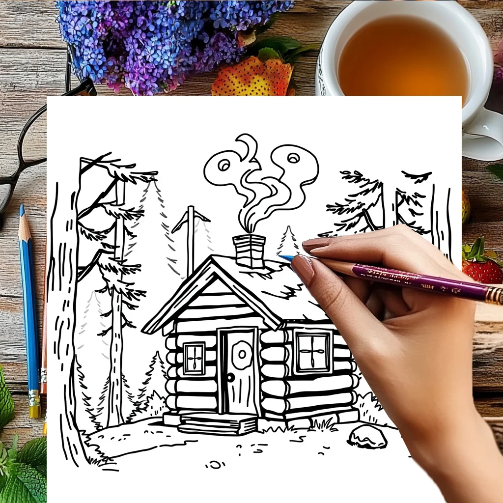 Christmas Scene Coloring Book for Adult | 28 Pages Colouring Book, Drawing Supplies for Christmas, Thanksgiving