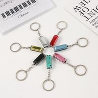 4 Holes Musical Instruments Shaped Bag Pendant Gifts for Kids Harmonica Keychain Hanging Pedants Keys Holder Harmonic Keyring