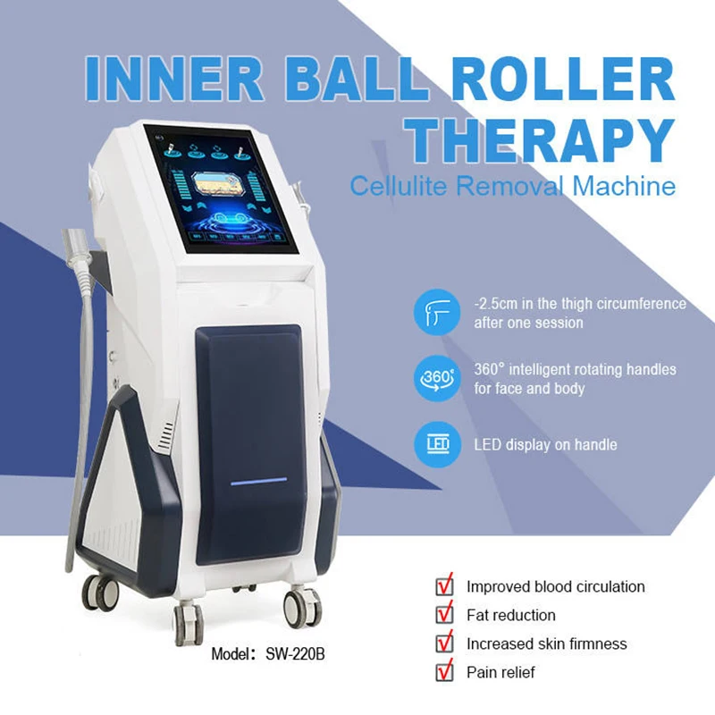 

New Arrival 2 handles 360 Body Face Tightening Inner Ball Vacuum Roller Massage Therapy Roller Contouring Slimming Machine