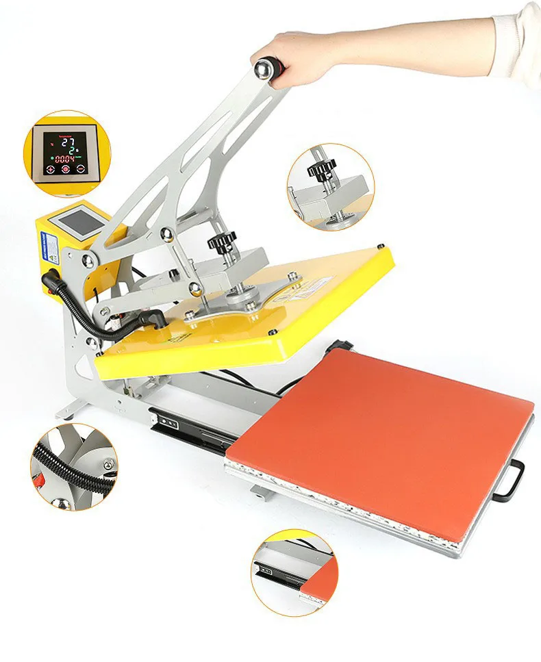 40*60cm Flatbed Auto-open Heat Press T-shirt Heat Transfer Printing Machine 110V/220V