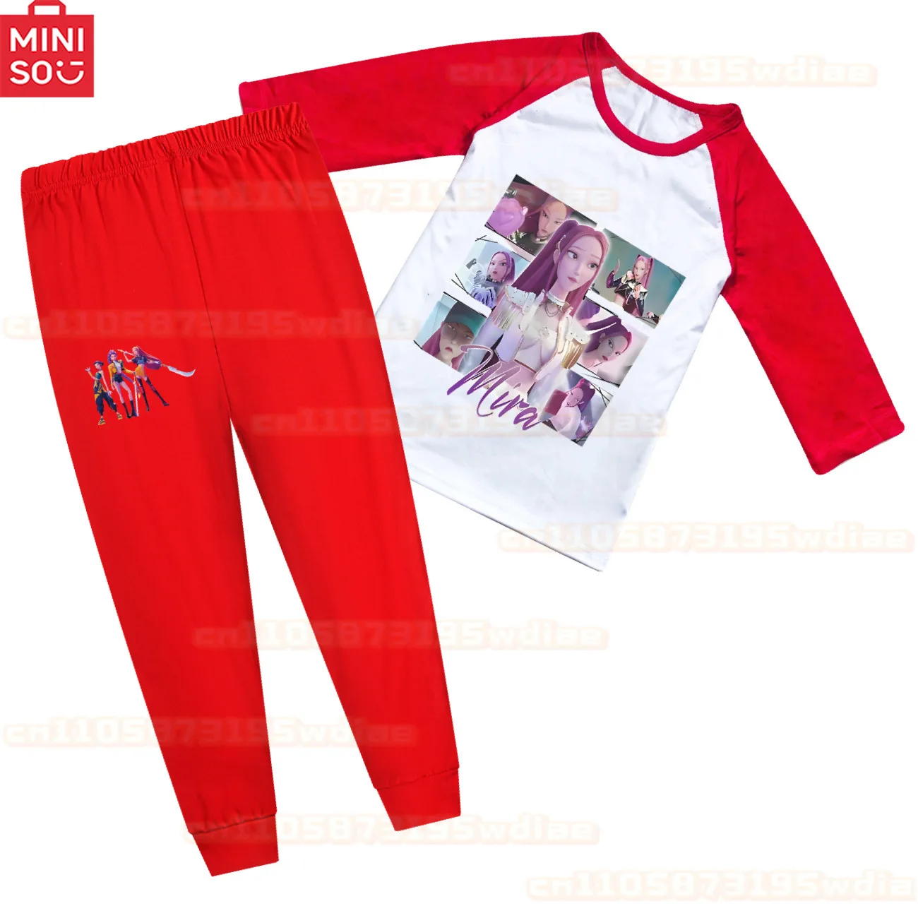 

MINISO Kpop Demon Hunters Cartoon Kids Clothes Girls Pajama Set Boys Long Sleeve Pyjamas Children Sleepwear Suit RUMI cosplay