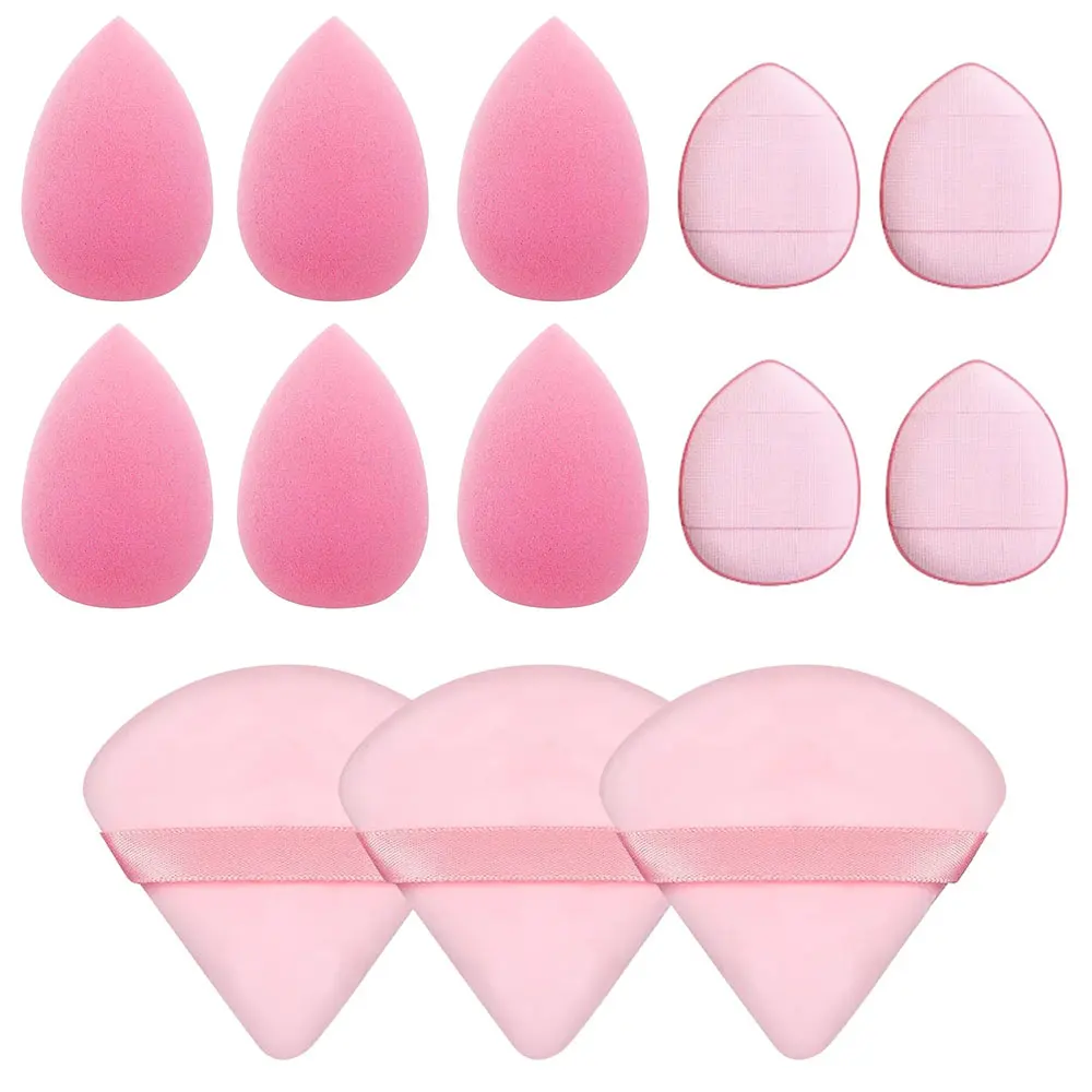 13 PSC Beauty Puff Set Large Beauty Blending  Blender Spong 3 corners velvet puff  Finger Puff Makeup Foundation makeup tool