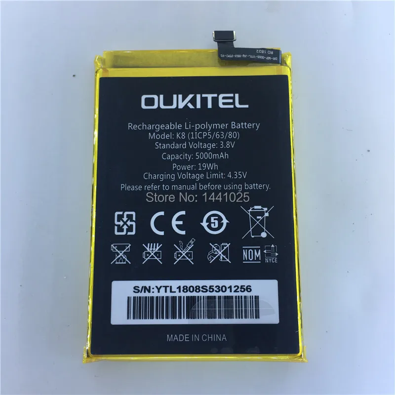 

For OUKITEL K8 battery 5000mAh High quality Long standby time Mobile phone battery for OUKITEL K8 Mobile Accessories