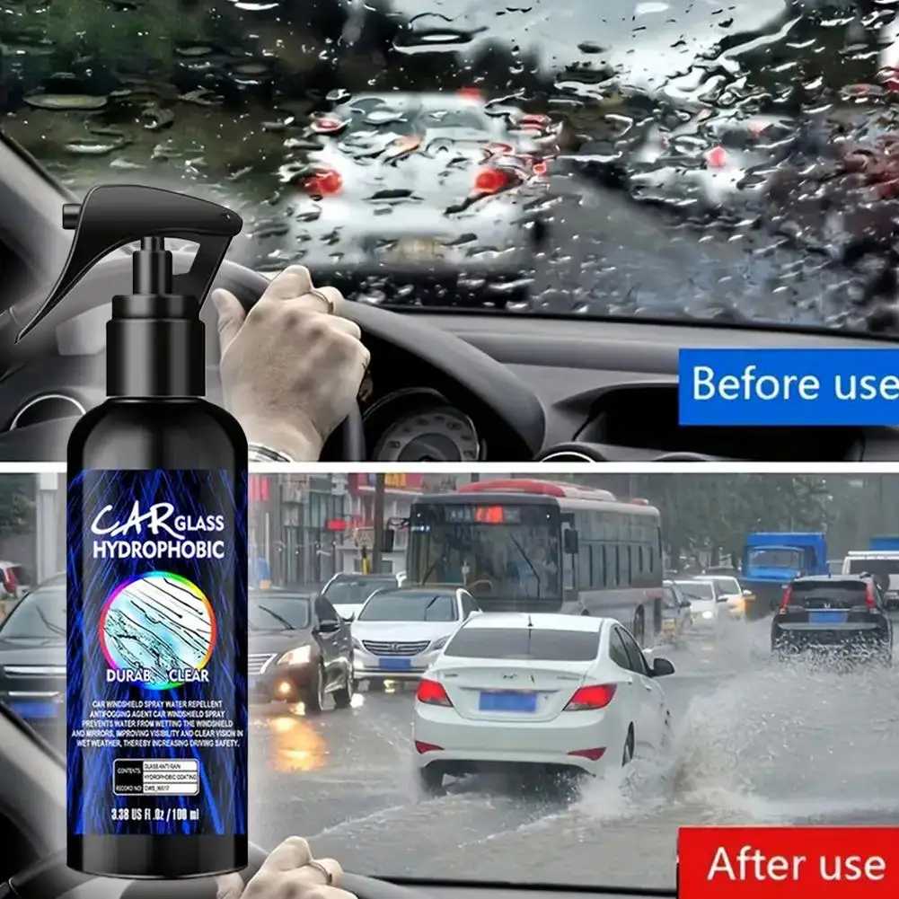

100ml Universal Automotive Glass Rain-Repellent Coating Enhances Car Care Agent Performance Waterproofing Day Waterproof Ra E6K9