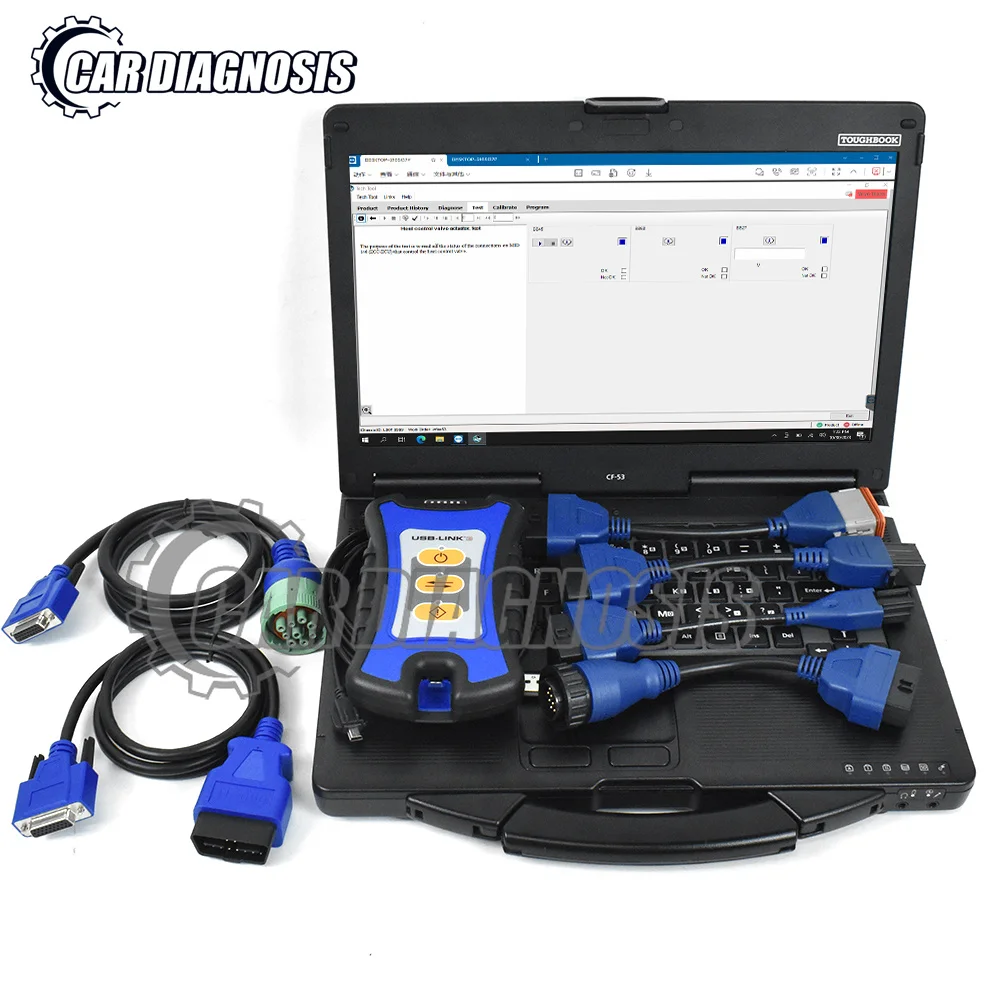 CF53 Laptop For NEXIQ3 USB Link BT Heavy Duty Truck OBD2 For nexiq 3 Version OBD Fault Detector Diesel Engine Diagnostic tool