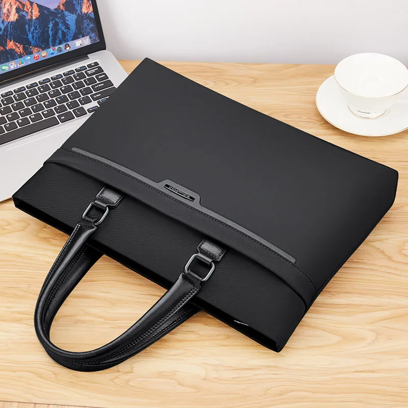กระเป๋าเอกสารแฟชั่นสำหรับผู้ชาย กระเป๋าเอกสารธุรกิจ กระเป๋าถือแล็ปท็อป ความจุขนาดใหญ่ ไนลอนกันน้ำ กระเป๋าแบรนด์หรูสำหรับผู้ชาย