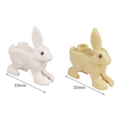 New Big Wild Rabbit Hare Animal Parts MOC Building Blocks Farm Ranch City Zoo Pet Bricks Toys Compatible With LEGO