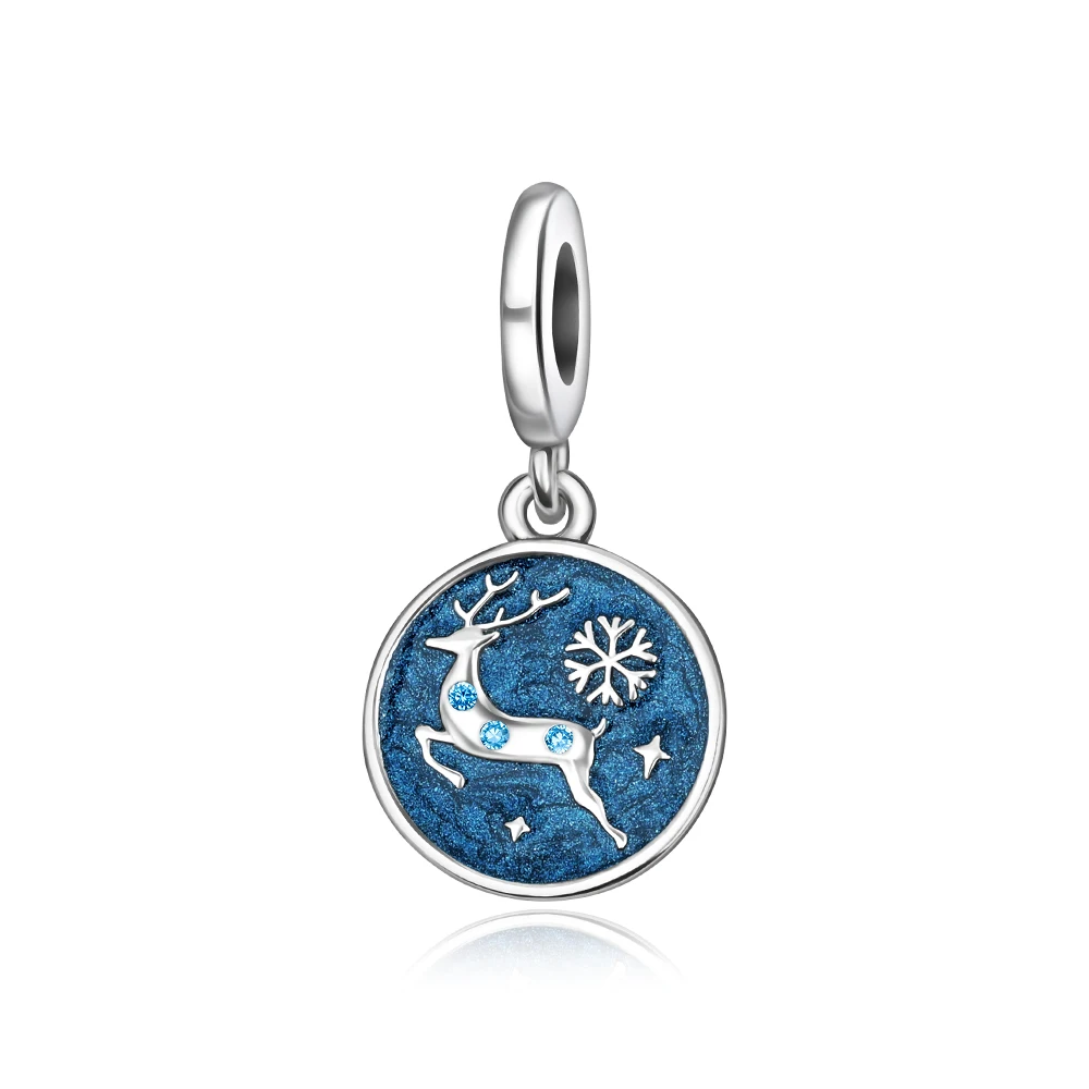 

Danturn 925 Sterling Silver Original Beads Elk Dangle Charm fit Snake Chain Bracelet Fashion Women Jewelry Making