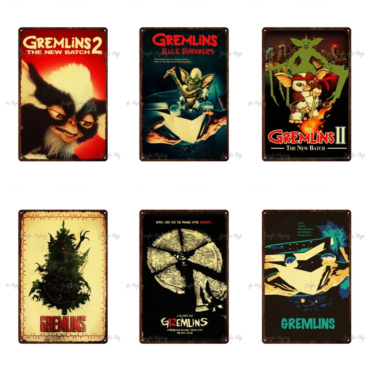 Vintage Metal Tin Sign Gremlins Movie Poster Christmas Gizmo Home Bar Pub Garage Decor Gifts Home Wall Art Decoration