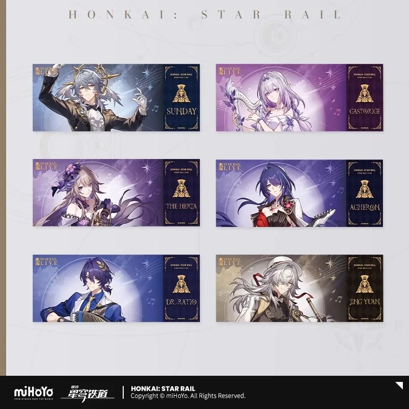 

miHoYo Official Game Honkai Star Rail Star Lron LIVE Series Laser Collection Ticket Argenti Kafka Robin Prop Cosplay Xmas Gifts