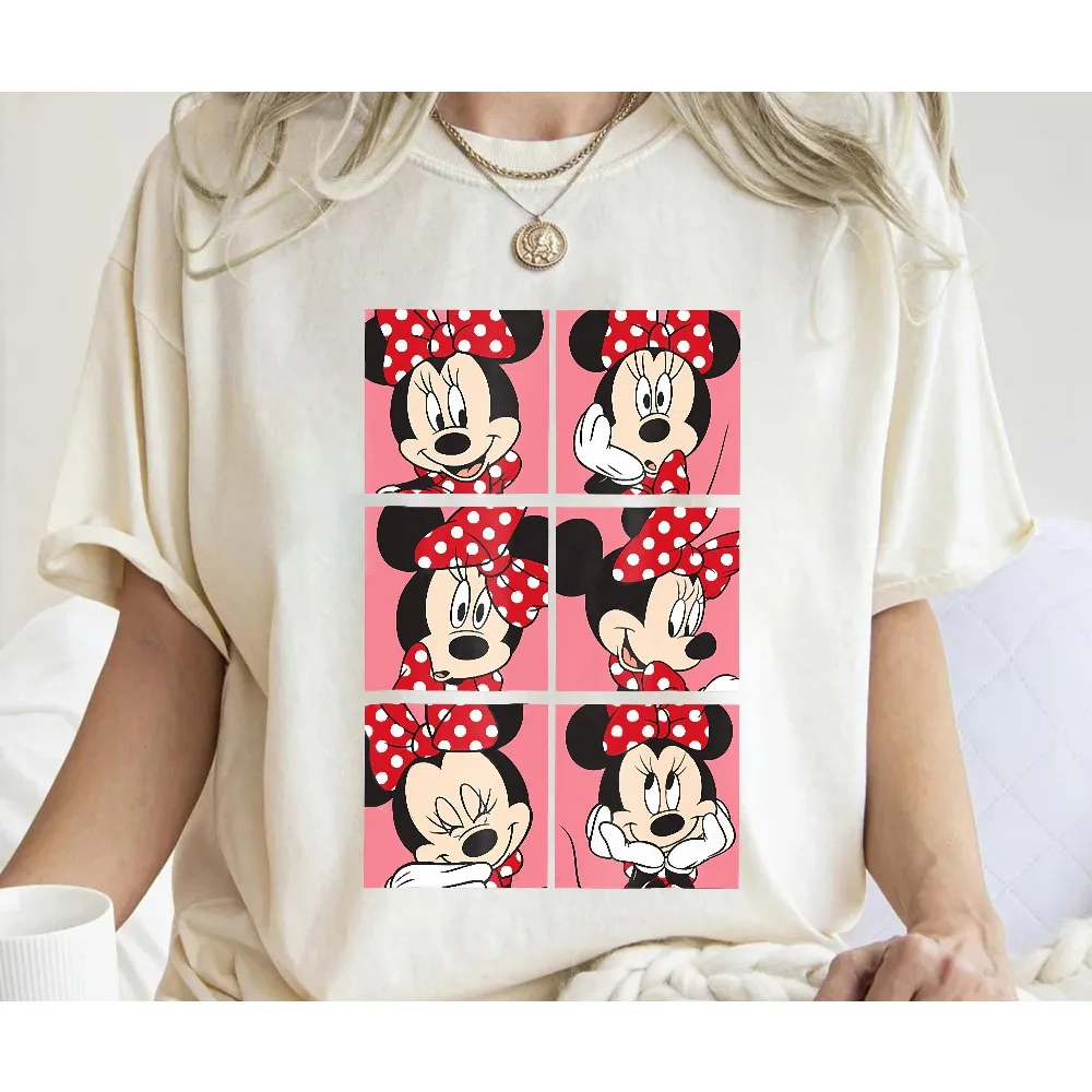 T-shirt carina Disney Minnie Mouse, camicia classica di Topolino e Minnie, camicia coordinata per la famiglia Disneyland, camicia WDW Magic Kingdom